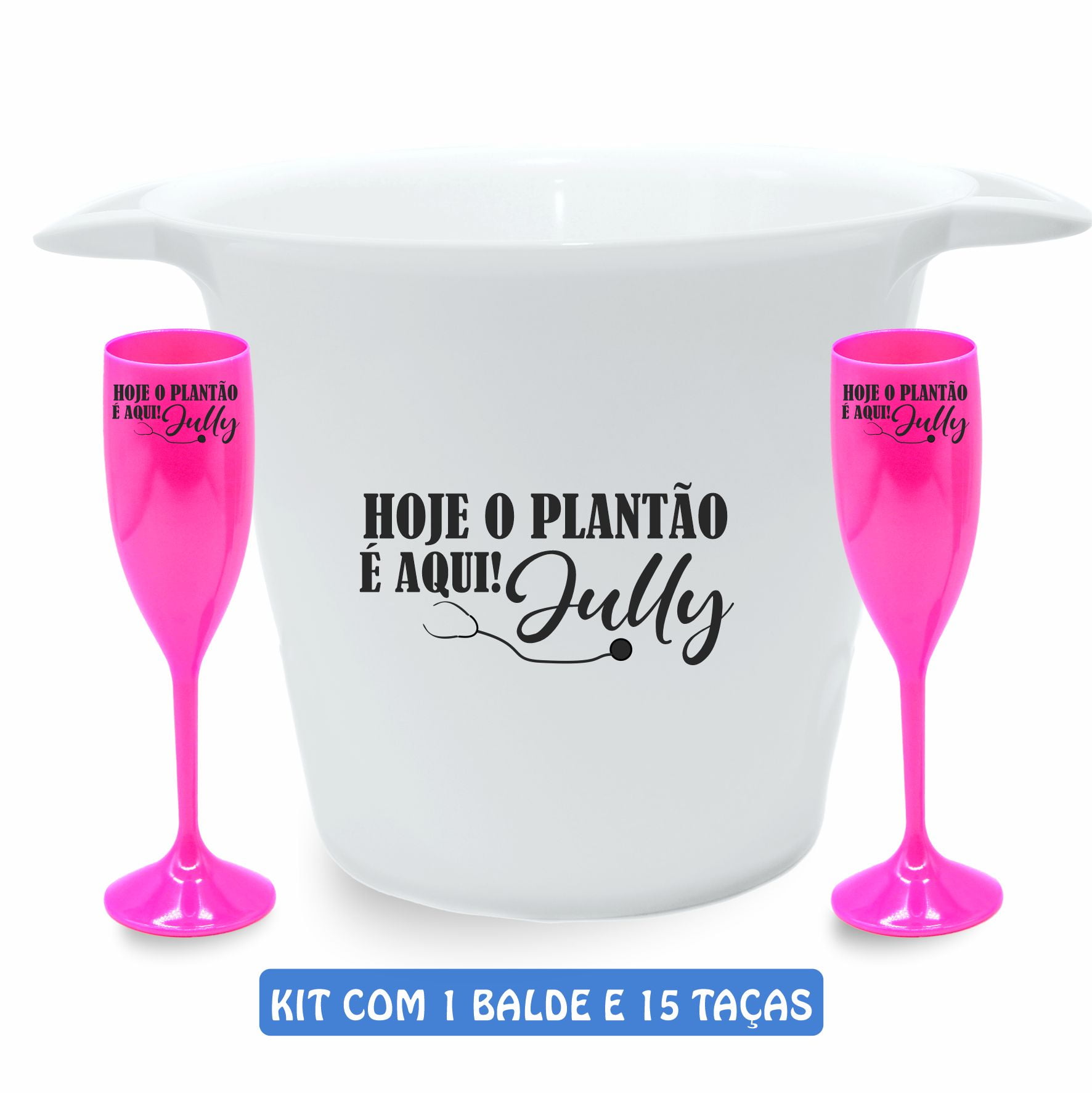 Kit Balde De Gelo Ta As De Champanhe Personalizado Para Formatura