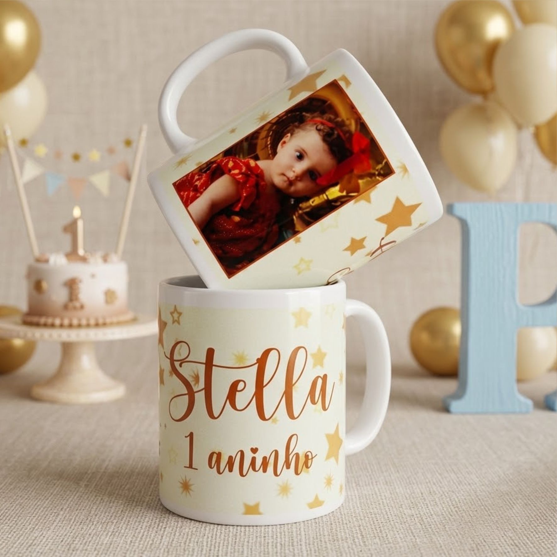 Canecas de porcelana personalizadas aniversário Infantil 