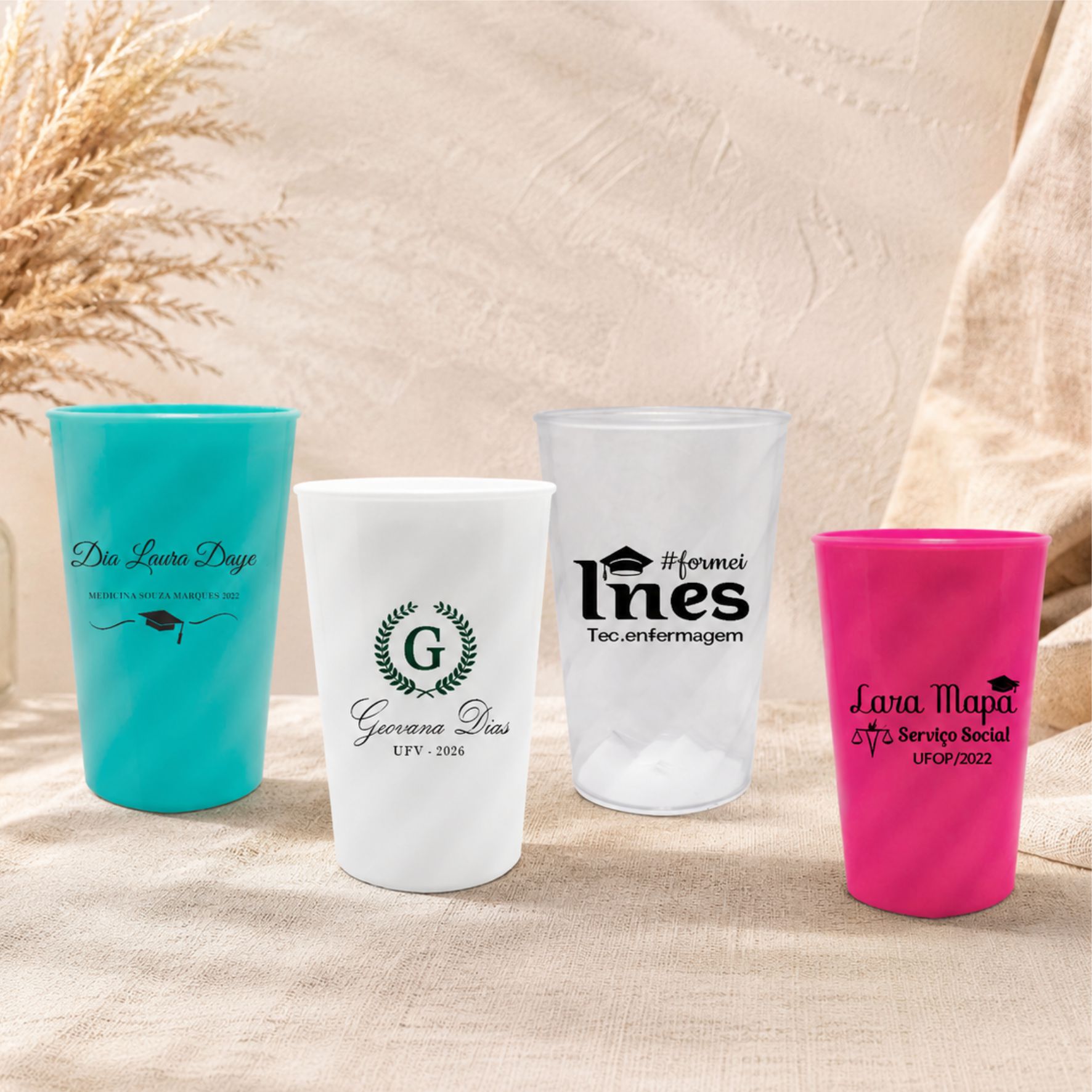 Copos twister Personalizados para formatura acrílico 500ml
