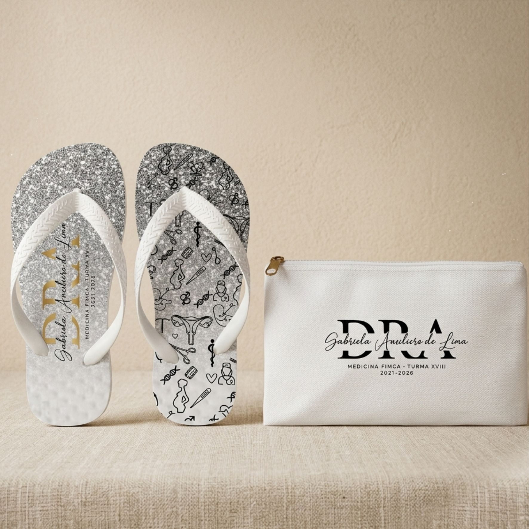 Kit Formatura Personalizados Chinelos + Necessaires 