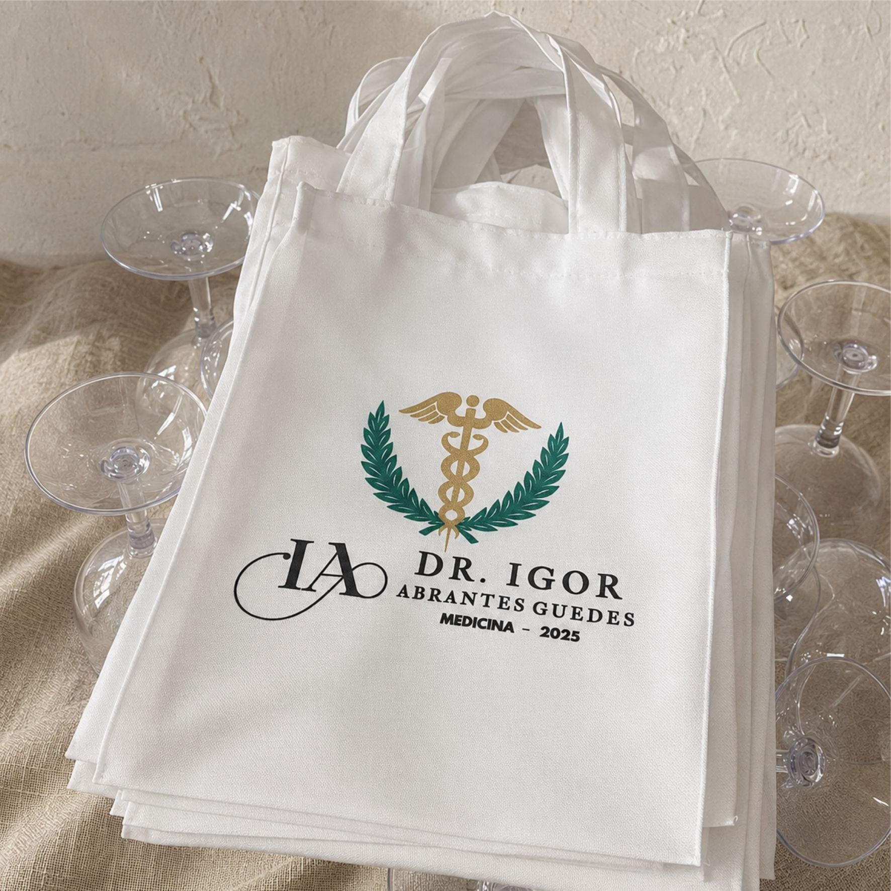 Sacolas Formatura  Personalizadas 20X30 Oxford Branca 