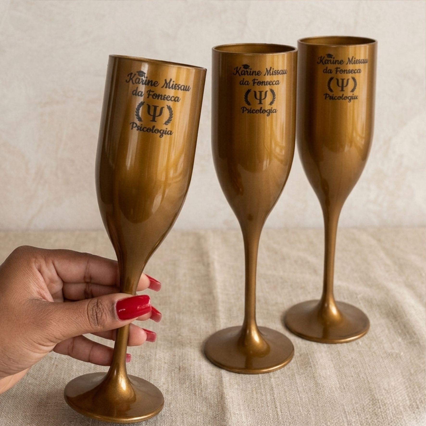 Taças de champanhe acrílica Personalizadas Baile de Formatura