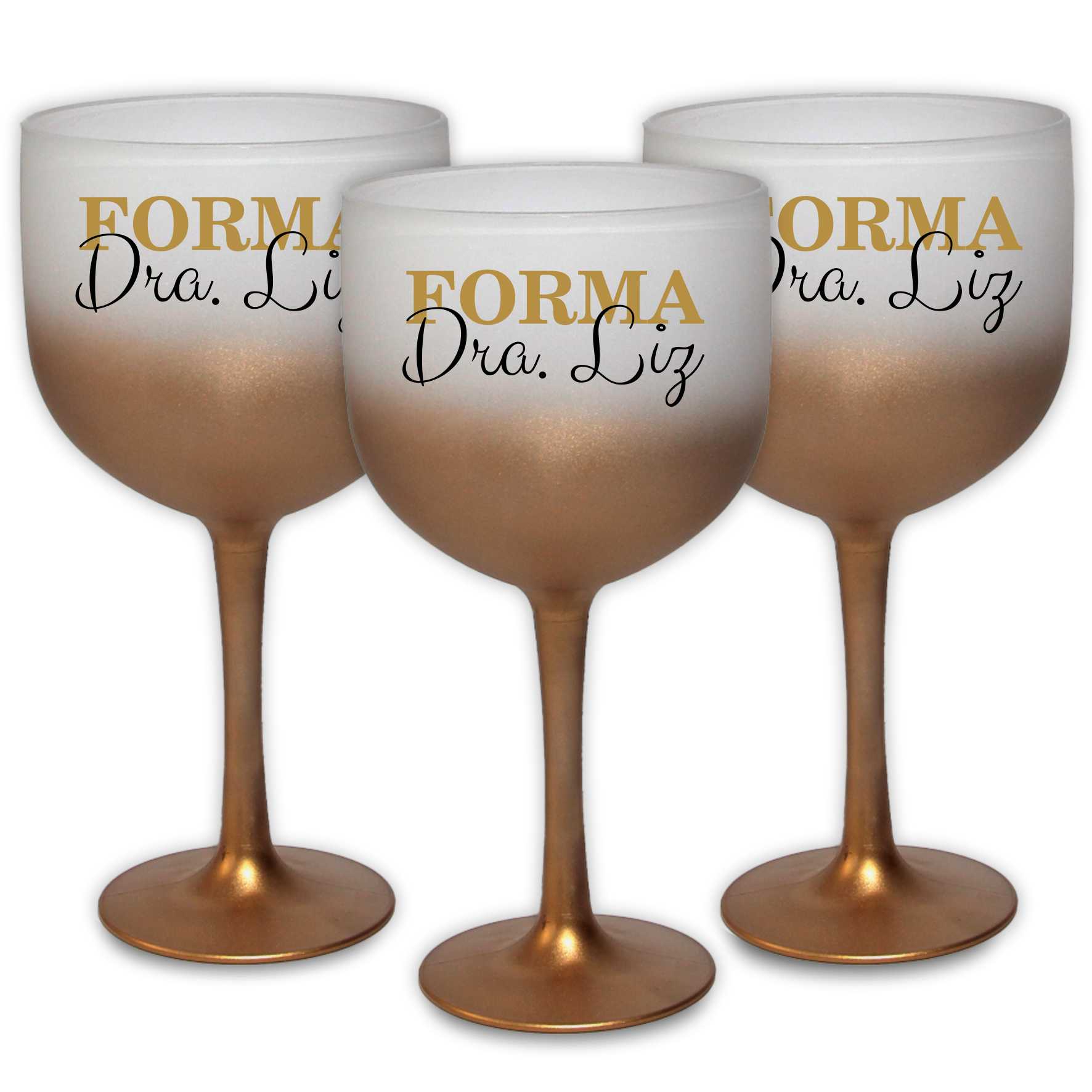 Taças de gin degradê personalizadas baile de Formatura 