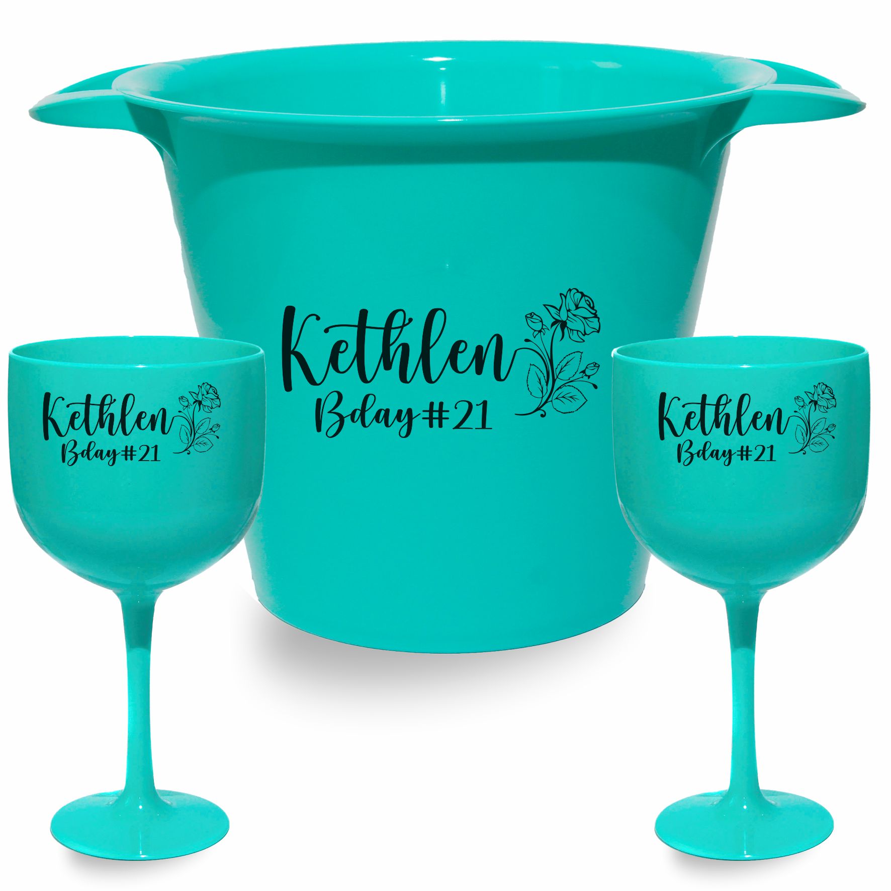 Kit Balde de gelo + Taças de gin personalizadas