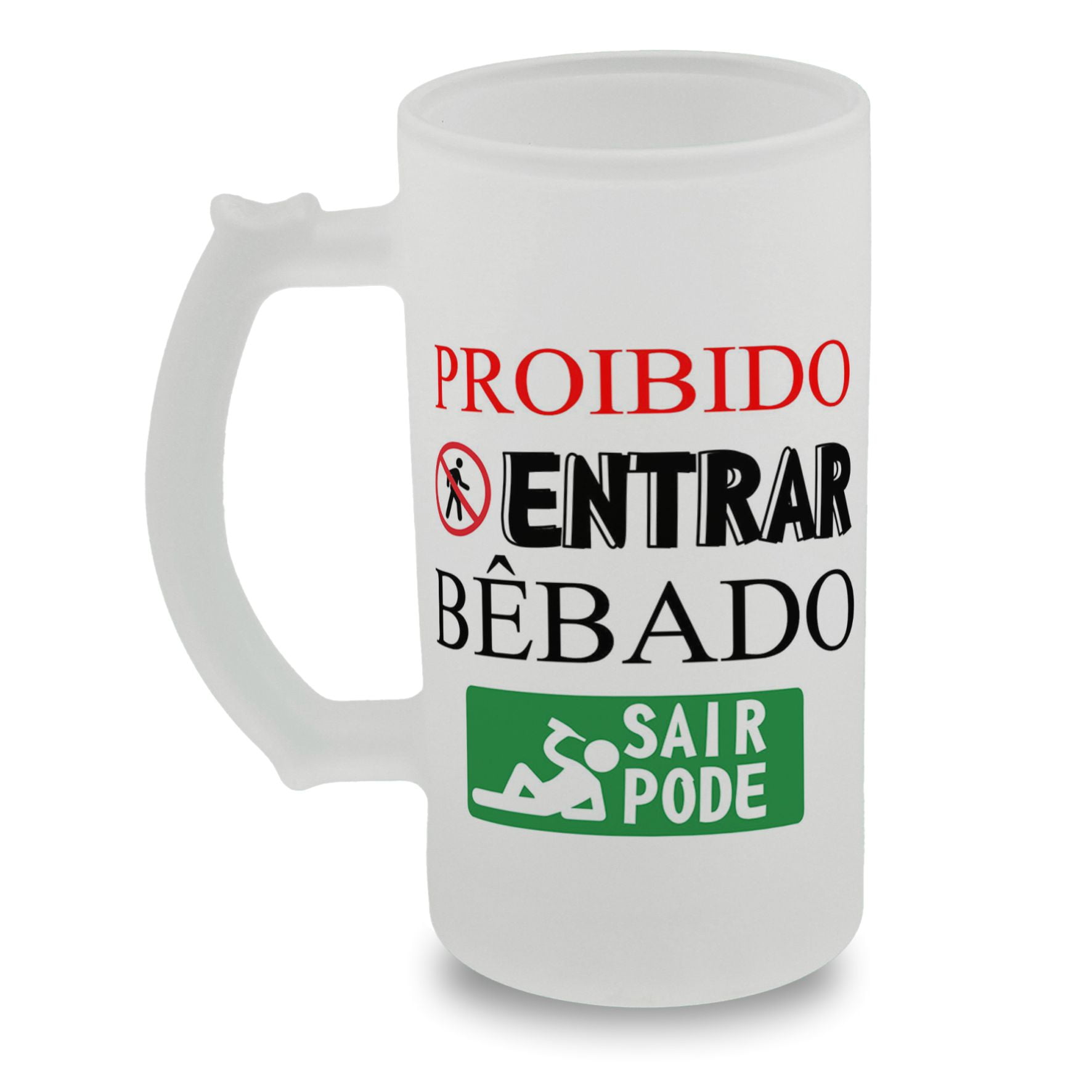 Caneca de Vidro Jateado Frases Divertidas