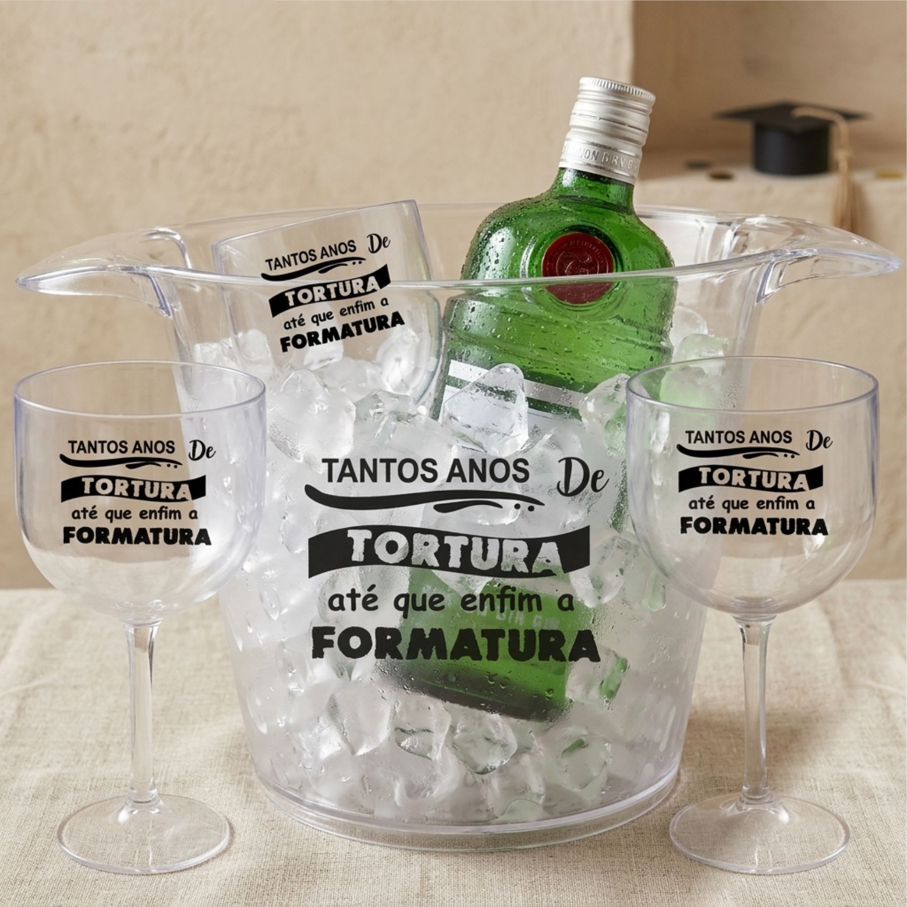 Kit para formatura Balde de gelo + Taças de gin