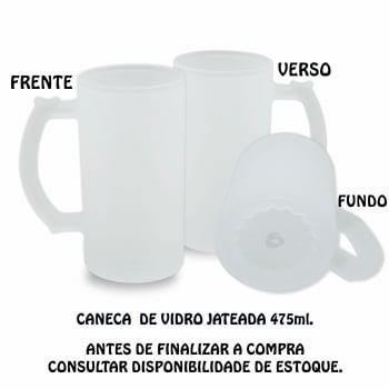 Kit Canecas de Vidro Jateado Casal