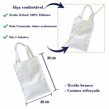 Sacolas Personalizadas Aniversário Infantil 20X30 Oxford Branca