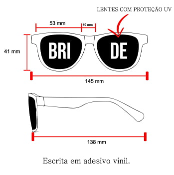 Kit Óculos Despedida de Solteira Team Bride Lente fume festa da noiva balada das amigas