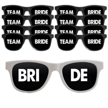 Kit Óculos Despedida de Solteira Team Bride Lente fume festa da noiva balada das amigas