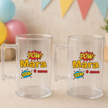 Canecas de acrílico personalizadas aniversário infantil