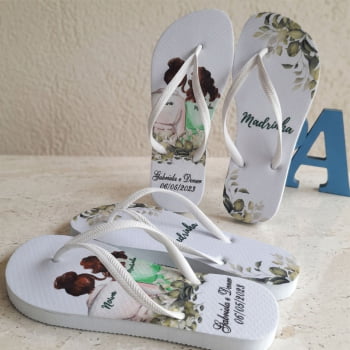 Chinelos personalizados para madrinhas de Casamento