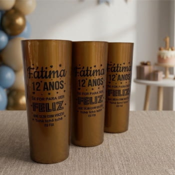 Copos de acrílico long Drink Personalizados festa aniversário infantil
