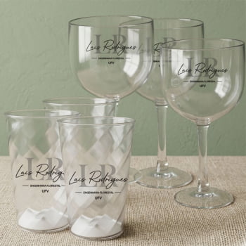 Kit Formatura Copos Twister + Taças de Gin Personalizados