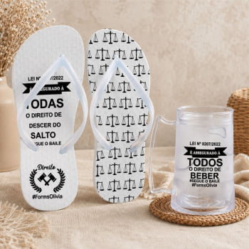 Kit Personalizado para Formatura Chinelo + Canecas de gel