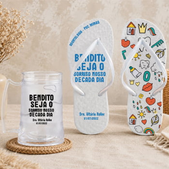 Kit Personalizado para Formatura Chinelo + Canecas de gel