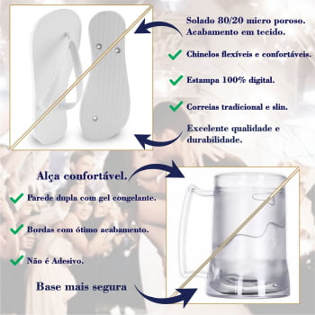 Kit Personalizado para Formatura Chinelo + Canecas de gel