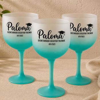 Taças de gin degradê personalizadas baile de Formatura 