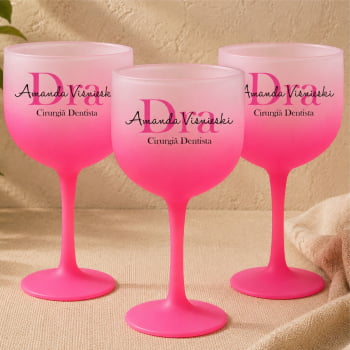 Taças de gin degradê personalizadas baile de Formatura 