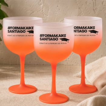 Taças de gin degradê personalizadas baile de Formatura 