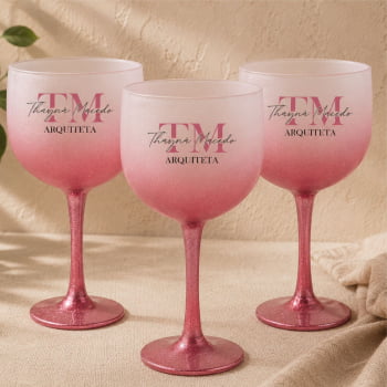 Taças de gin degradê personalizadas baile de Formatura 