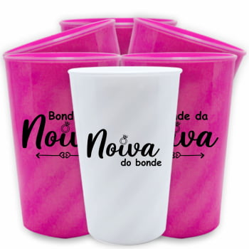 Copos Despedida de Solteira Kit Bonde da Noiva 2 festa da noiva balada das amigas e madrinhas