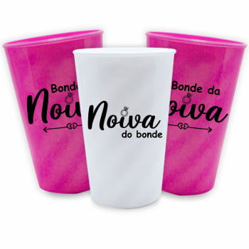 Copos Despedida de Solteira Kit Bonde da Noiva 2 festa da noiva balada das amigas e madrinhas