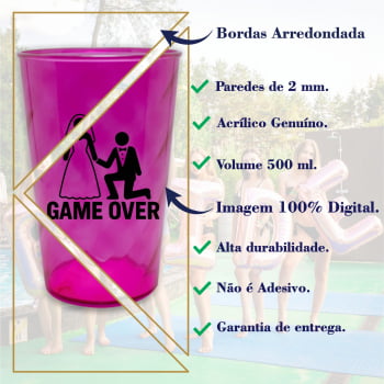 Kit copos Despedida de Solteiro Game Over festa dos padrinhos e noivos balada das amigas e madrinhas