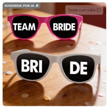Kit Óculos Despedida de Solteira Team Bride Lente fume festa da noiva balada das amigas