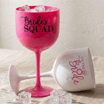 Kit Taças de Gin 580ml Despedida de Solteira Bride's Squad linha premium festa amigas