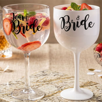 Kit taças de gin 580ml despedida de Solteira team bride festa noiva balada das amigas e madrinhas
