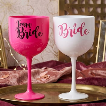 Kit taças de gin 580ml despedida de Solteira team bride festa noiva balada das amigas e madrinhas