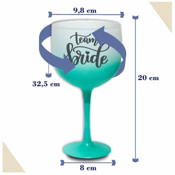 Kit Taças de Gin Degrade Despedida de Solteira Team Bride II festa da noiva balada das amigas madrinhas