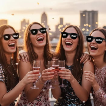 Óculos festa Despedida de Solteira Vou casar Vim Causar balada noiva e madrinhas