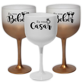 Taças de Gin Degrade 580ml Despedida de Solteira kit Eu vou casar festa balada das madrinhas e noiva