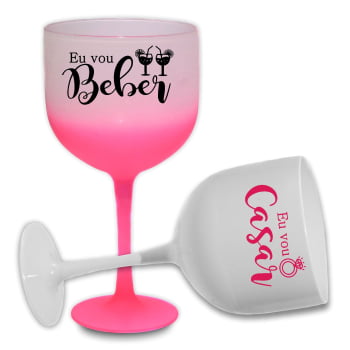 Taças de Gin Degrade 580ml Despedida de Solteira kit Eu vou casar festa balada das madrinhas e noiva