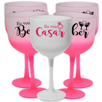 Taças de Gin Degrade 580ml Despedida de Solteira kit Eu vou casar festa balada das madrinhas e noiva