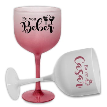 Taças de Gin Degrade 580ml Despedida de Solteira kit Eu vou casar festa balada das madrinhas e noiva