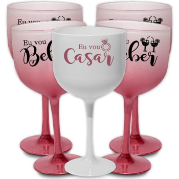 Taças de Gin Degrade 580ml Despedida de Solteira kit Eu vou casar festa balada das madrinhas e noiva