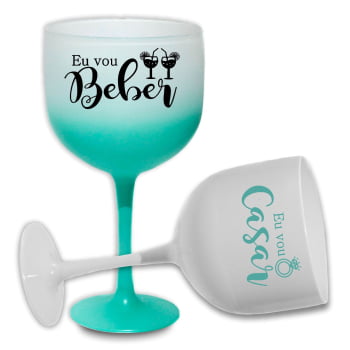 Taças de Gin Degrade 580ml Despedida de Solteira kit Eu vou casar festa balada das madrinhas e noiva