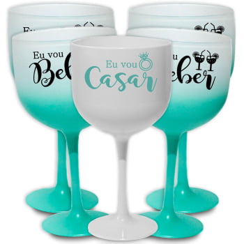 Taças de Gin Degrade 580ml Despedida de Solteira kit Eu vou casar festa balada das madrinhas e noiva