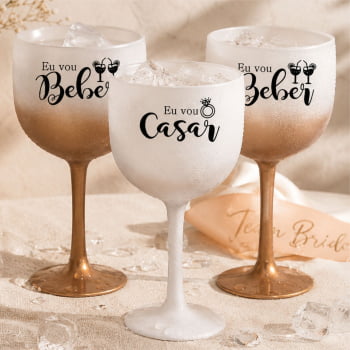 Taças de Gin Degrade 580ml Despedida de Solteira kit Eu vou casar festa balada das madrinhas e noiva