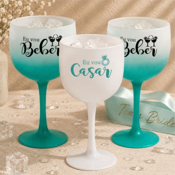 Taças de Gin Degrade 580ml Despedida de Solteira kit Eu vou casar festa balada das madrinhas e noiva