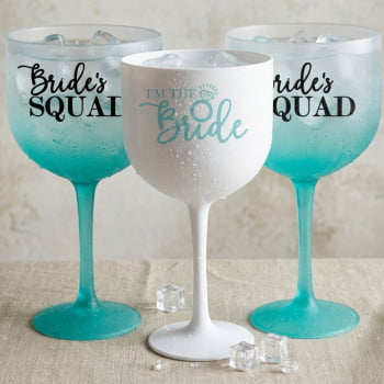 Taças de Gin Degrade Despedida de Solteira Kit Bride's Squad para festa da noiva e madrinhas