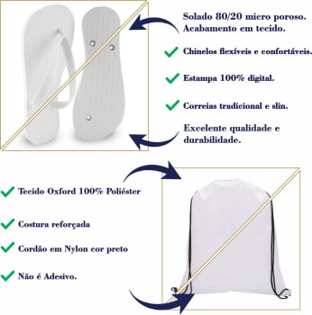 Kit Formatura Chinelos + Mochilinhas Personalizados