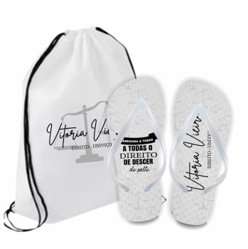 Kit Formatura Chinelos + Mochilinhas Personalizados