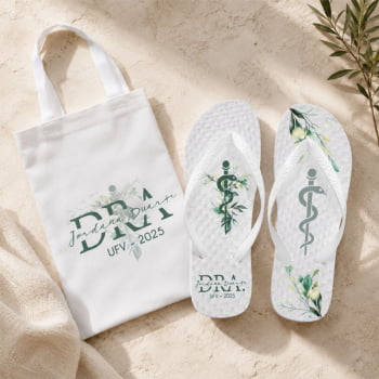 Kit Personalizados para Formatura Chinelos + Bolsa Eco Poliester 