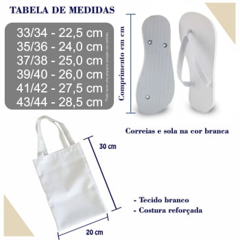 Kit Personalizados para Formatura Chinelos + Bolsa Eco Poliester 
