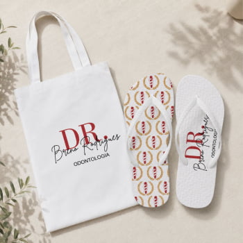 Kit Personalizados para Formatura Chinelos + Bolsa Eco Poliester 