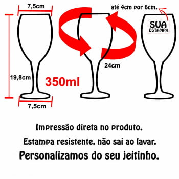 Taças de vinho acrílico Personalizadas